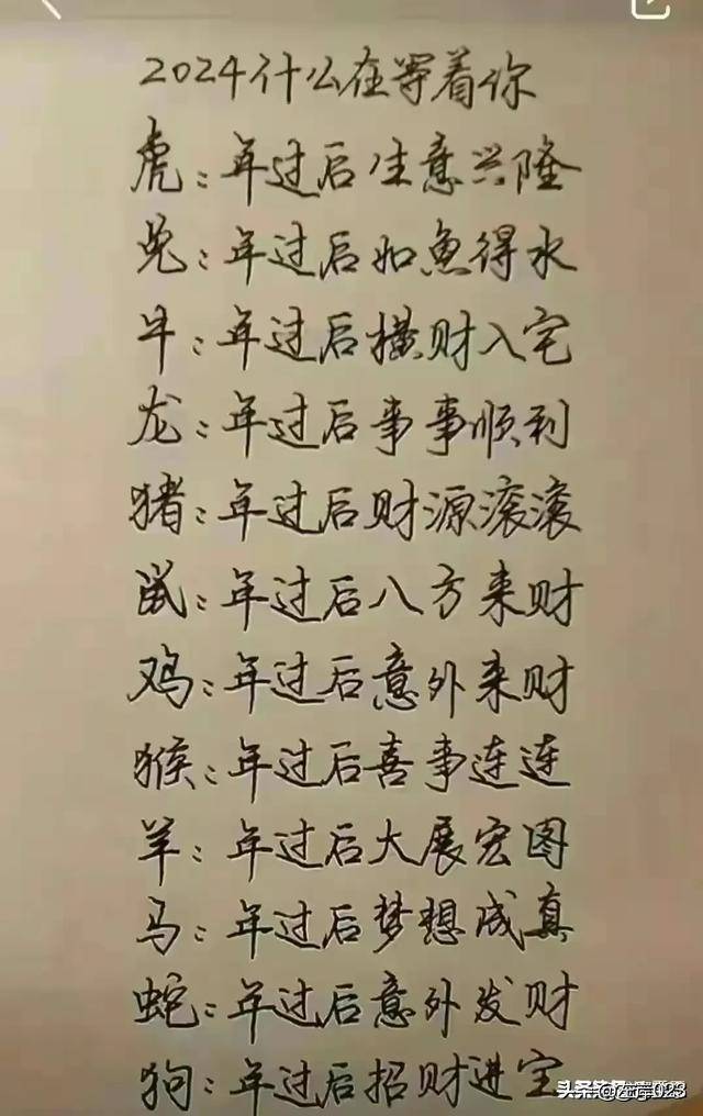 生肖运势手写图片揭秘未来走向