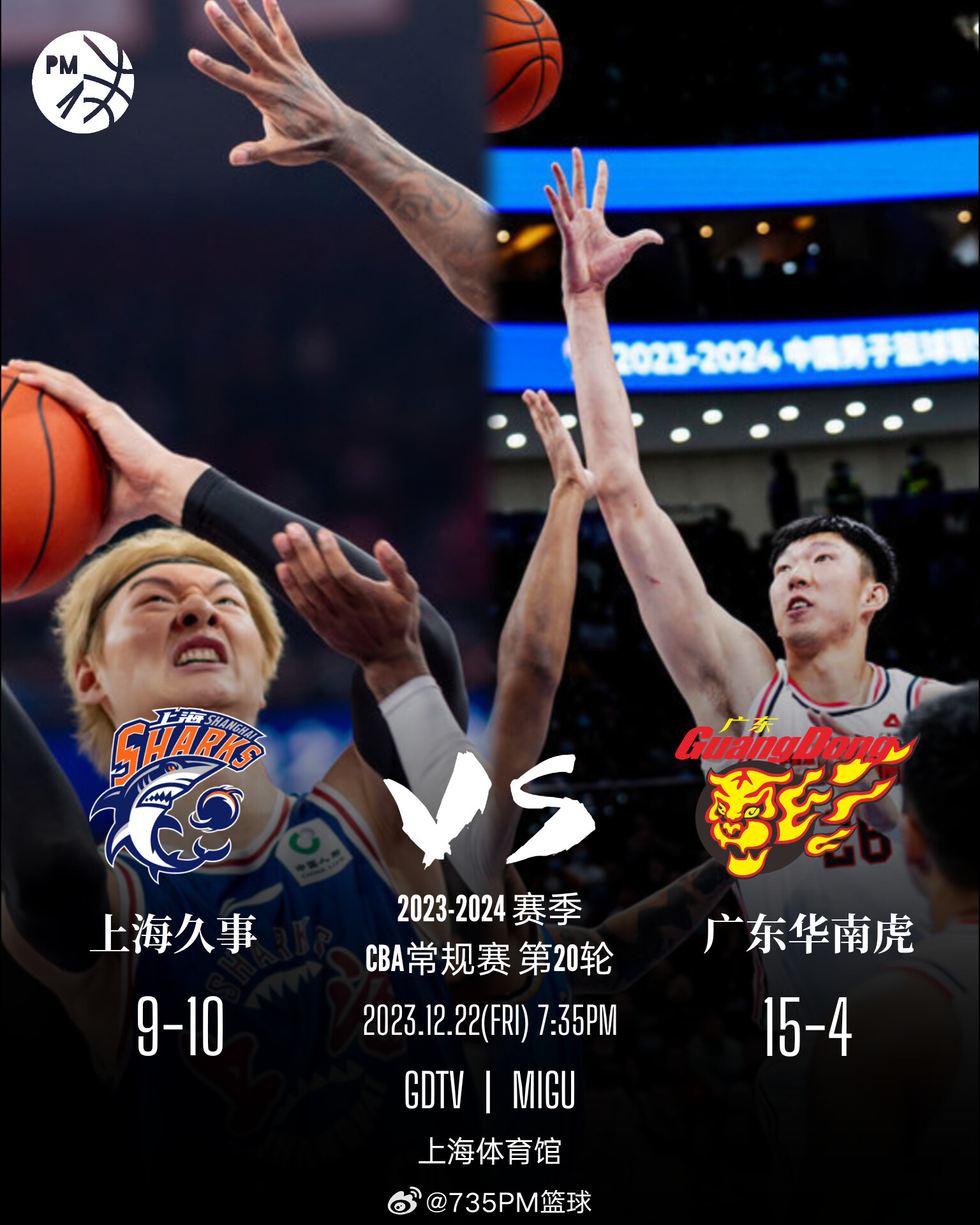 广东男篮与上海男篮，传统强队的巅峰对决之夜！