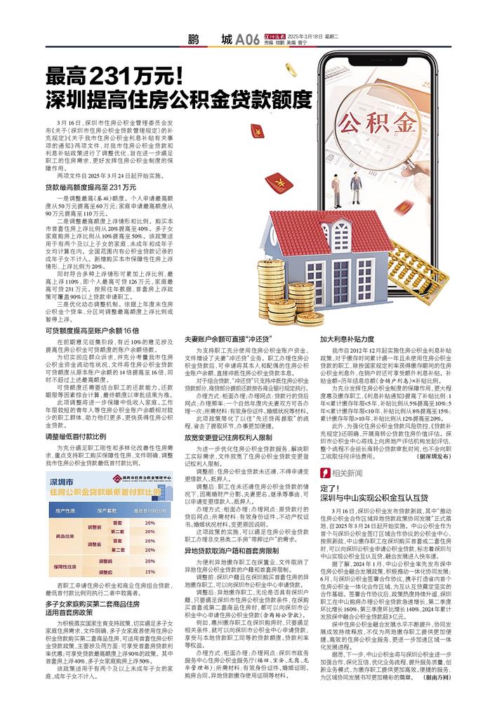 深圳提高住房公积金提取额度助力民生福祉改善