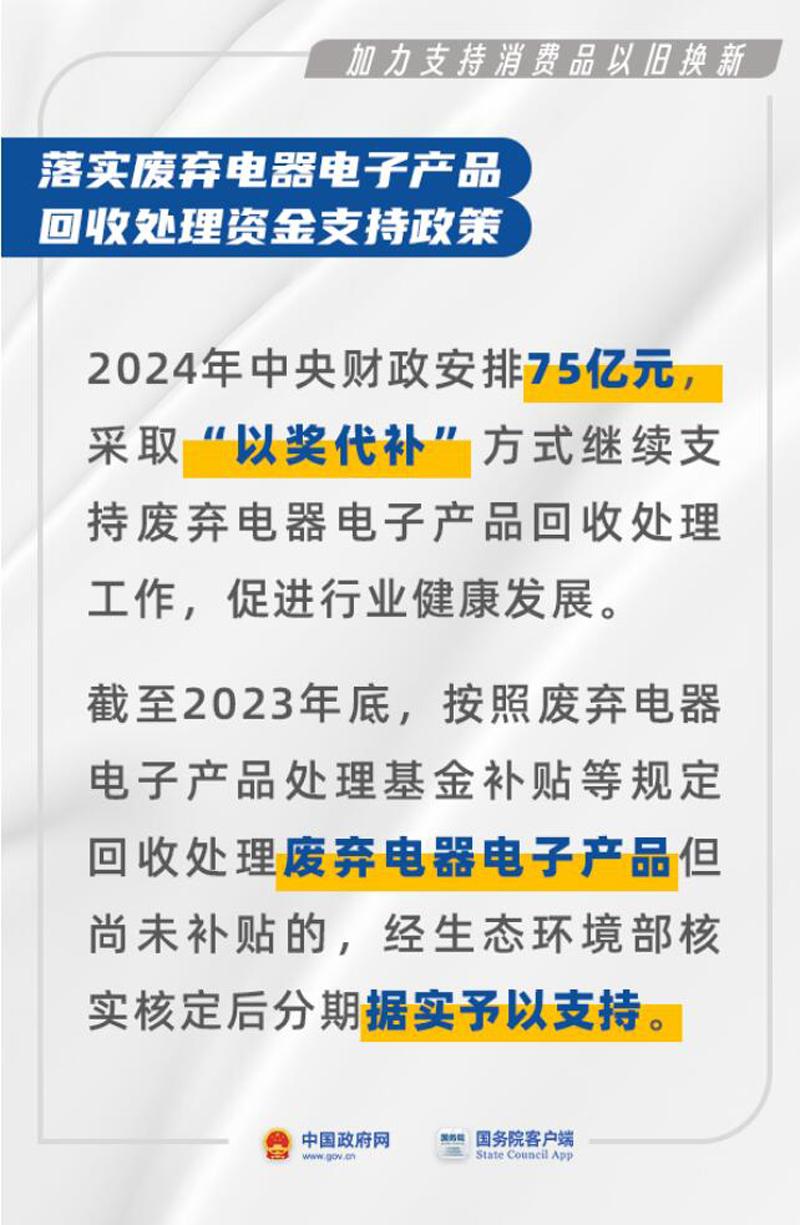 消费品以旧换新补贴标准更新发布