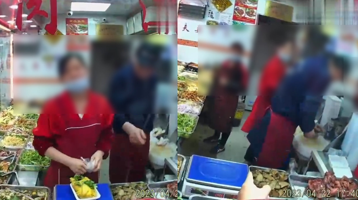 男子卤肉店抓包少秤引发砸秤风波事件