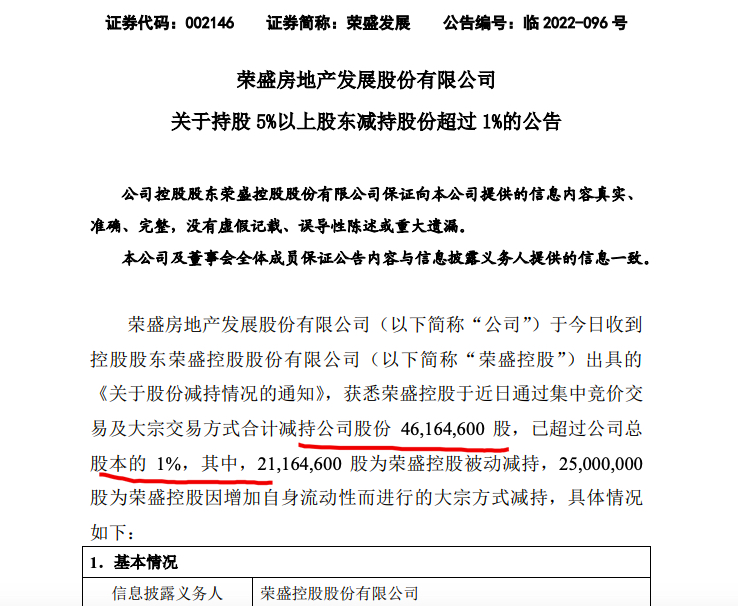 荣盛发展回应流动性风险质疑，信心十足确保持续经营能力