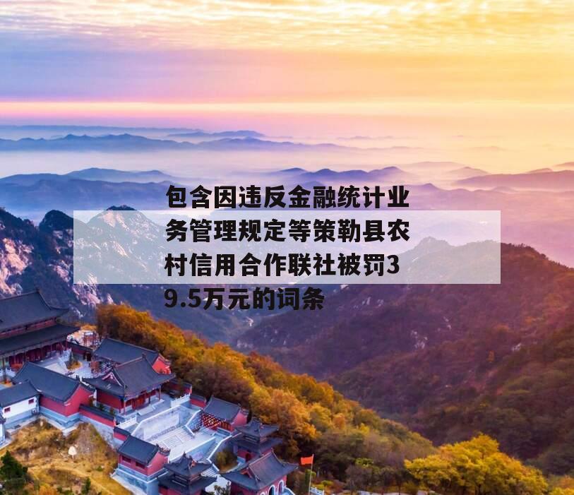 睢县农村信用合作联社因金融统计管理违规被罚64.4万元，深刻教训的警示